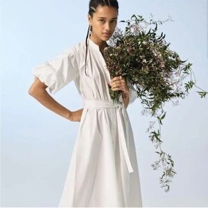 Banana Republic Puff Sleeve Cotton Poplin Shirtdress size Small